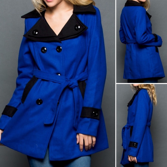 TCEC Jackets & Blazers - ✅NEW ARRIVAL➡️Royal Blue Color-block Peacoat